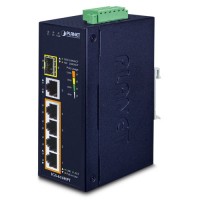 PLANET IGS-614HPT Industrial 4-Port 10/100/1000T 802.3at PoE + 1-Port 10/100/1000T + 1-Port 100/1000X SFP Gigabit Ethernet Switch